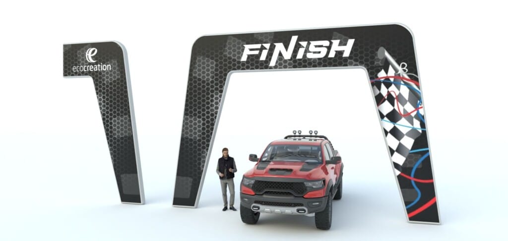 starts and finished inflatable arch