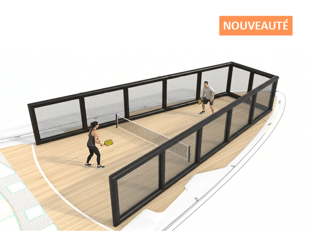 terrain / délimitation de terrain de pickleball gonflable pour yacht