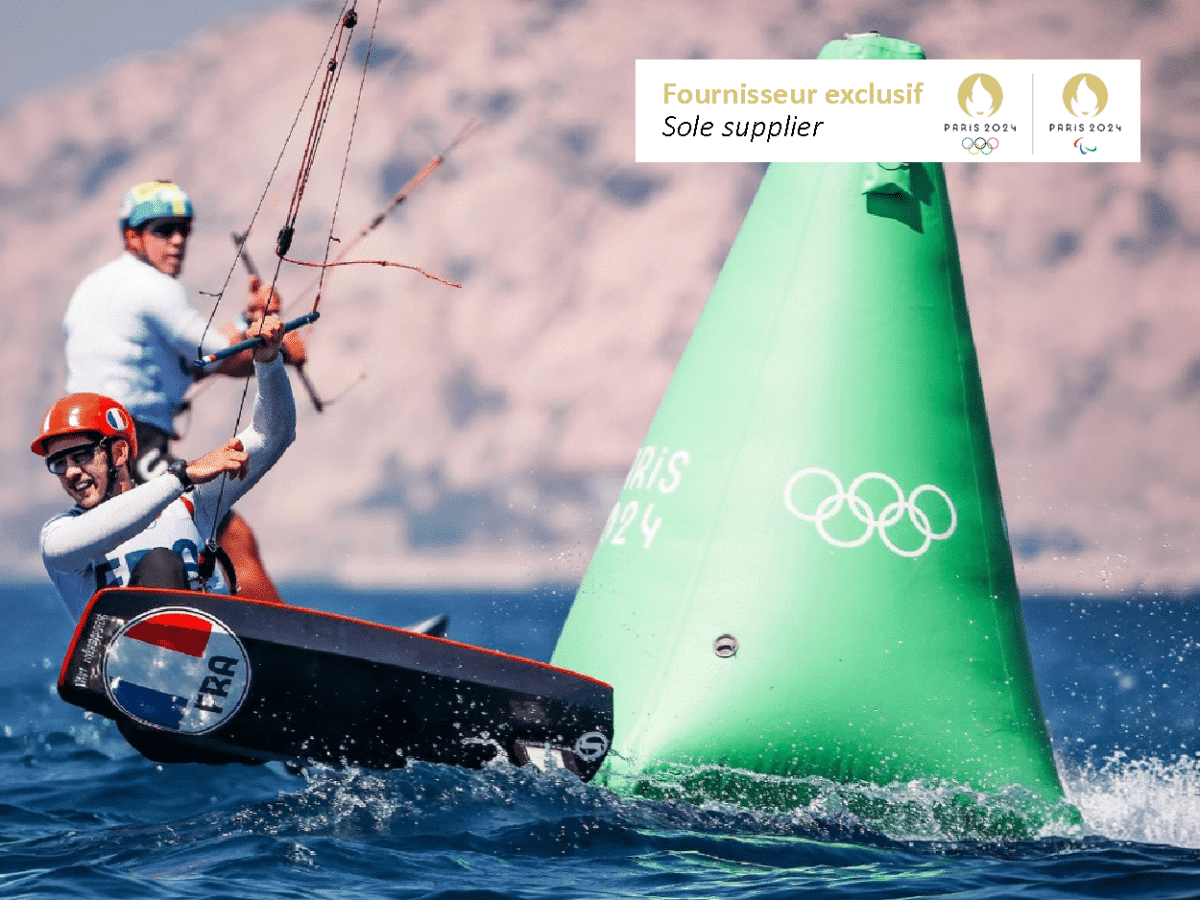 Bouée tetraedrique gonflable pour jeux olympiques